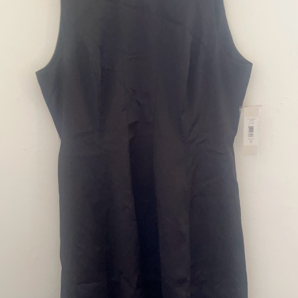 Kay Unger Black Sleeveless Sheath Midi Dress